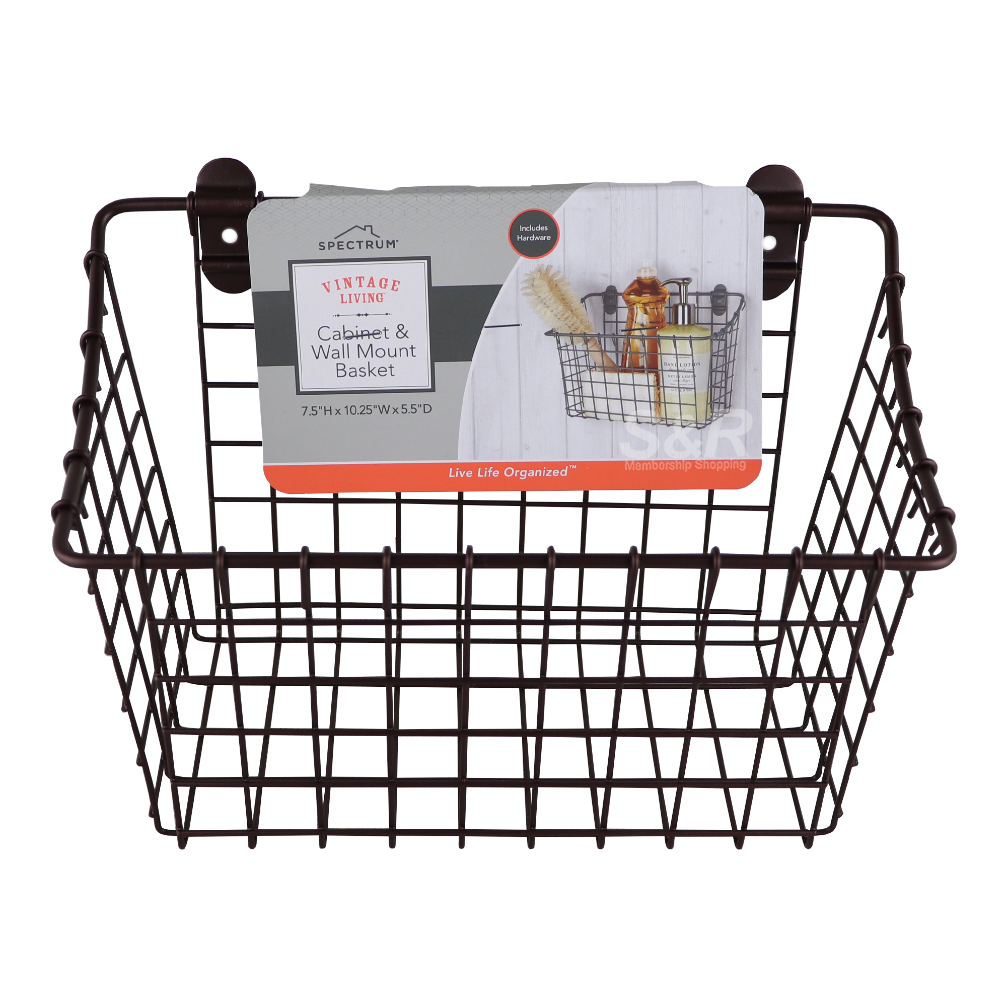 Spectrum Vintage Living Cabinet and Wall Mount Basket 1pc Spectrum Vintage Living Cabinet and Wall Mount Basket 1pc
